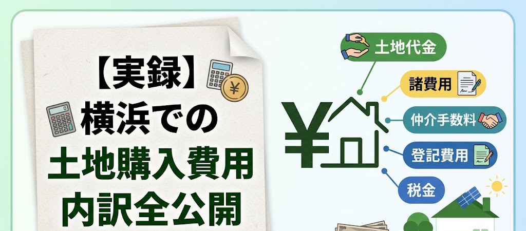 横浜での土地購入費用の内訳（土地代金・諸費用・仲介手数料・登記費用・税金）